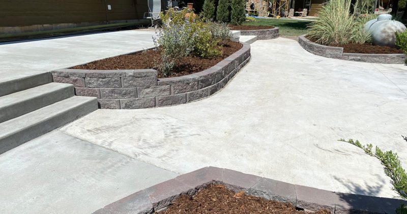 Concrete patio hardscaping