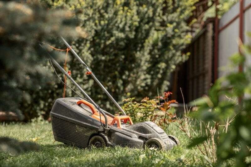 Lawnmower Sitting On A Lawn