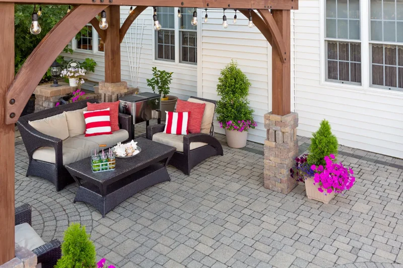 Brick Paver Patio And Pergola