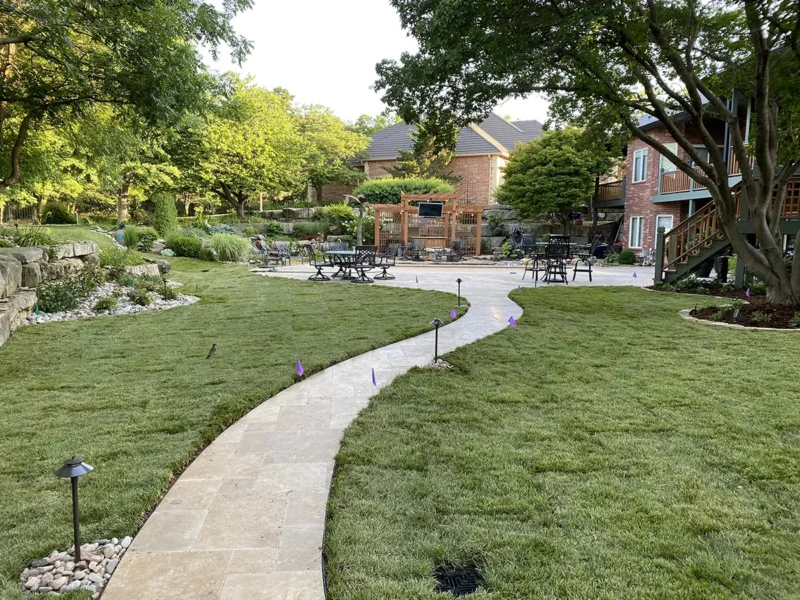 Hardscape Walking Path In Landscaped Yard Hardscape Walking Path In Landscaped Yard Wichita KS